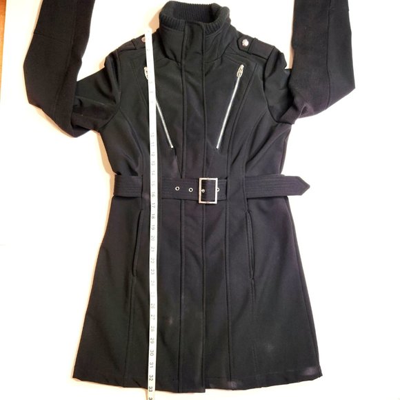 Miss Sixty 90s Vintage Black Coat w/Belt, M - Picture 10 of 13